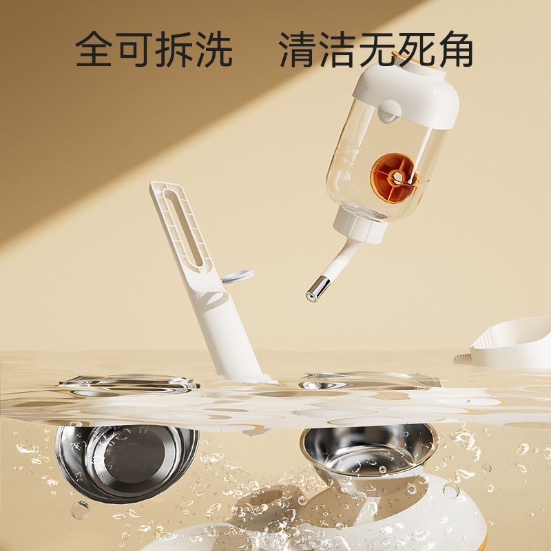 Perro vertical transfronterizo fuente de bebida automática para mascotas alimentación ajustable para mascotas de acero inoxidable antidetonante doble tazón de gato