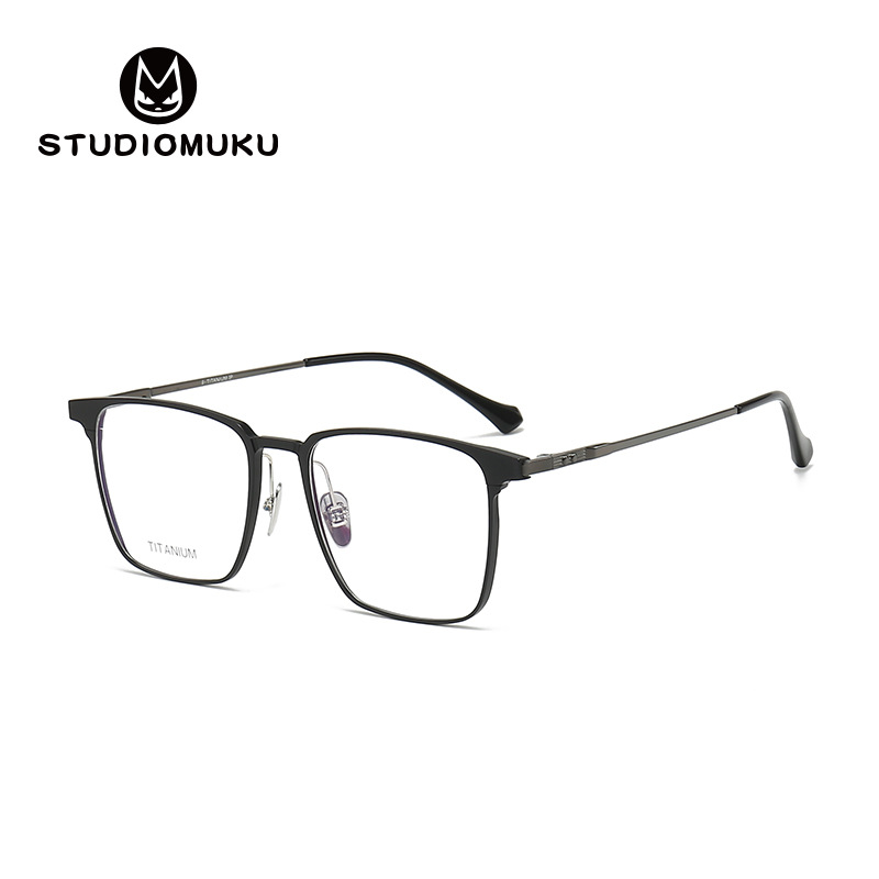 STUDIOMUKU gafas de madera cool aluminio de titanio puro marco de gafas de conducción de doble propósito marco de gafas de negocios