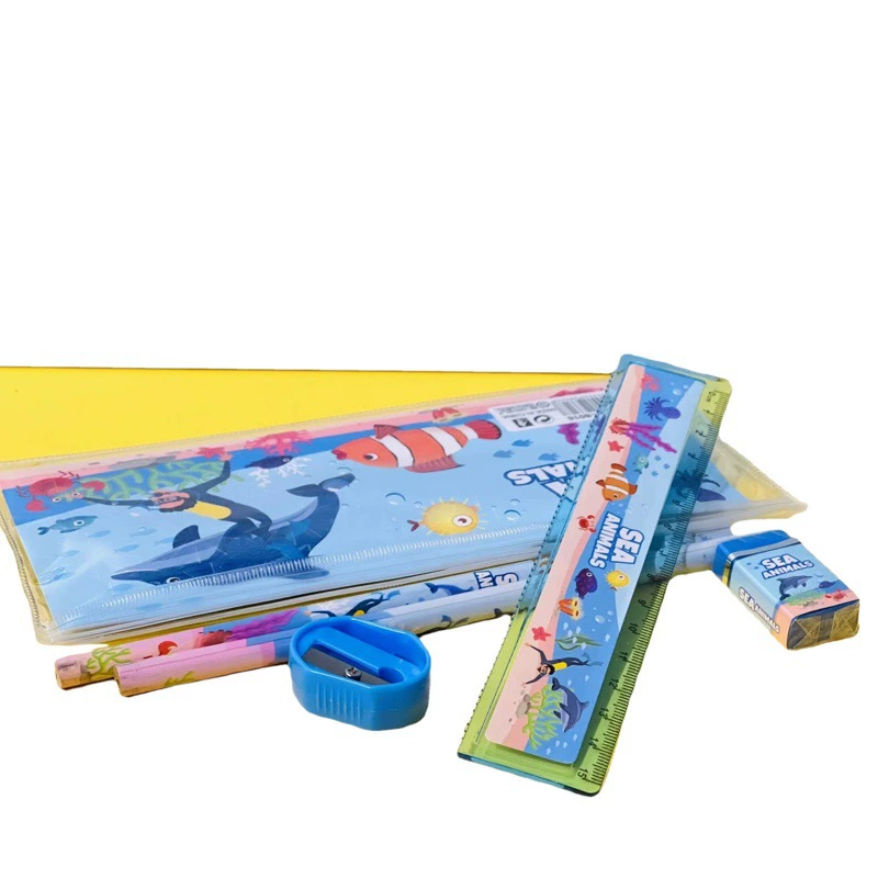 8016 студент Выпускной канцелярские товары подарок дети мультфильм детский сад школьные принадлежности Подарочная коробка костюм ПВХ сумка на молнии