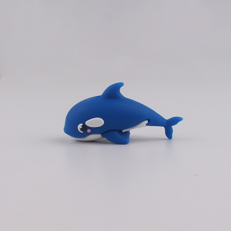 Cuentas de silicona de dibujos animados delfines 3D creativos cuentas decorativas accesorios diy goteo cuentas accesorios de cadena de tetina