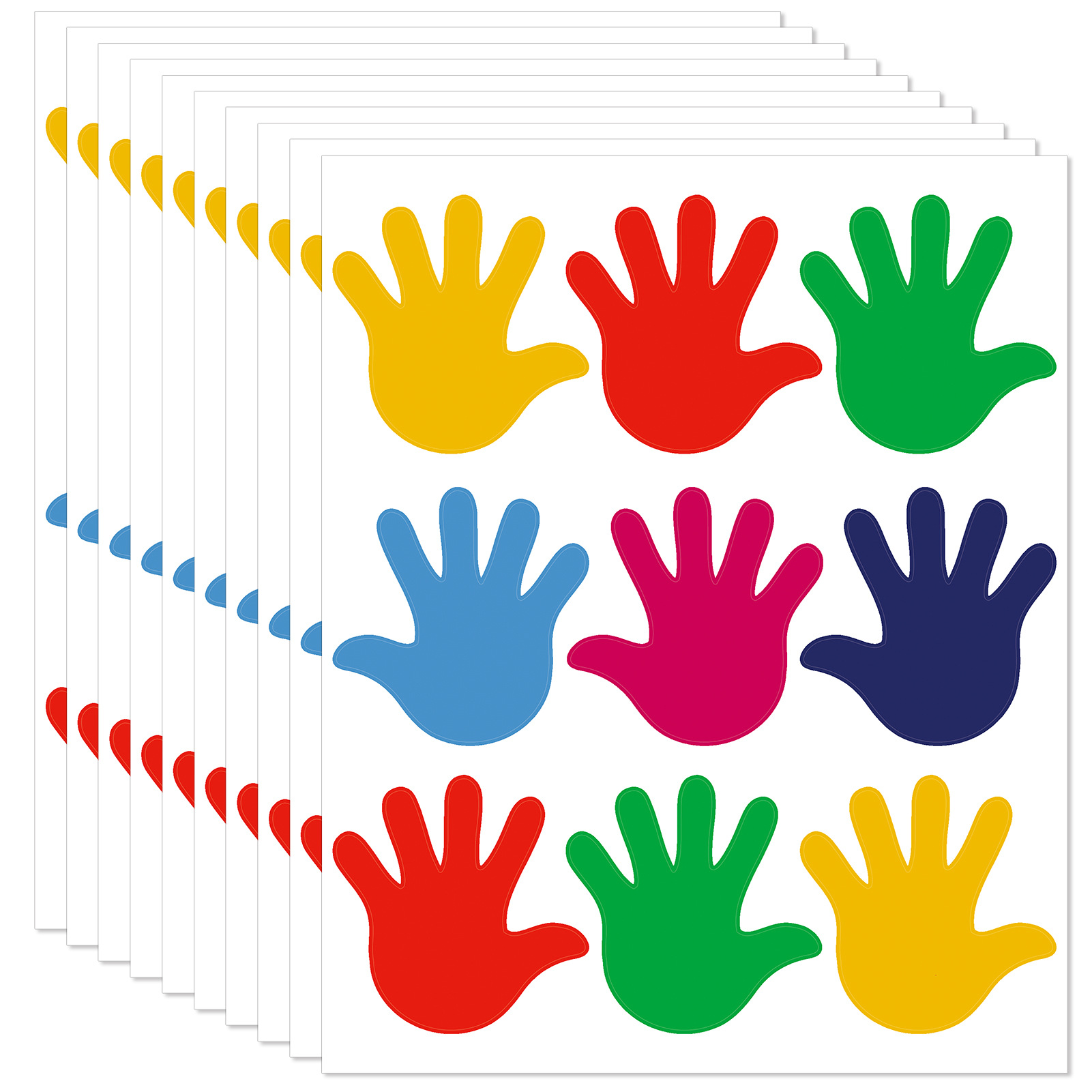 Kindergarten Handprint Stickers Waterproof Palm Stickers Cartoon Handprint Wall Stickers Game Stickers Small Palm Decorative Stickers