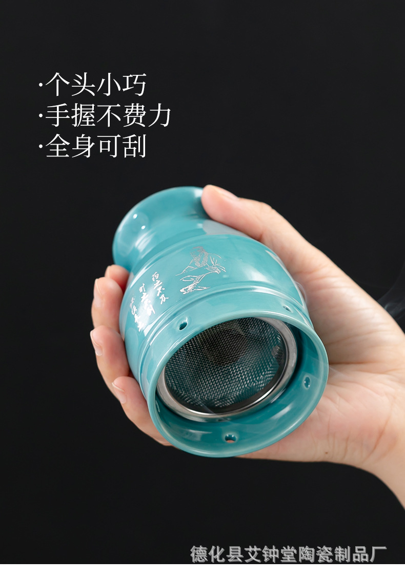Ceramic Moxa Burner Jar Purple Clay Moxibustion Box with Moxa Stick Holder for Home Warming Therapy specifications