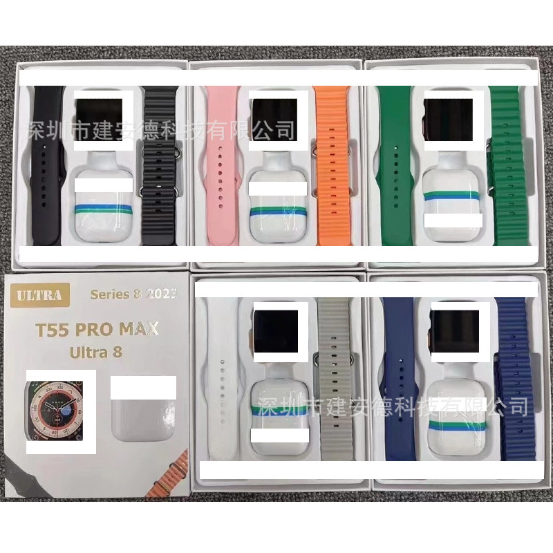 Explosions T55 ULTRA Smart Watch 2 in 1 Heart Rate Meter Step Call Healthy Bluetooth Sports Headset Factory