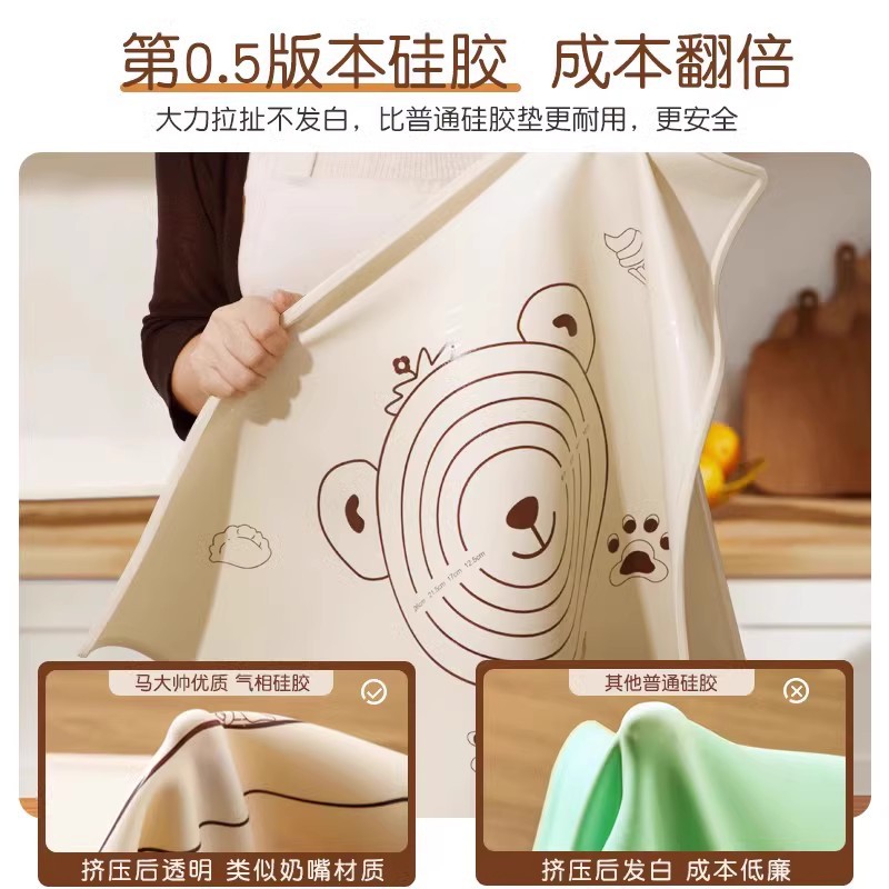 Ventas directas de fábrica Ma Dashuai almohadilla para amasar de silicona antiadherente de calidad alimentaria almohadilla para enrollar gruesa impermeable para el hogar