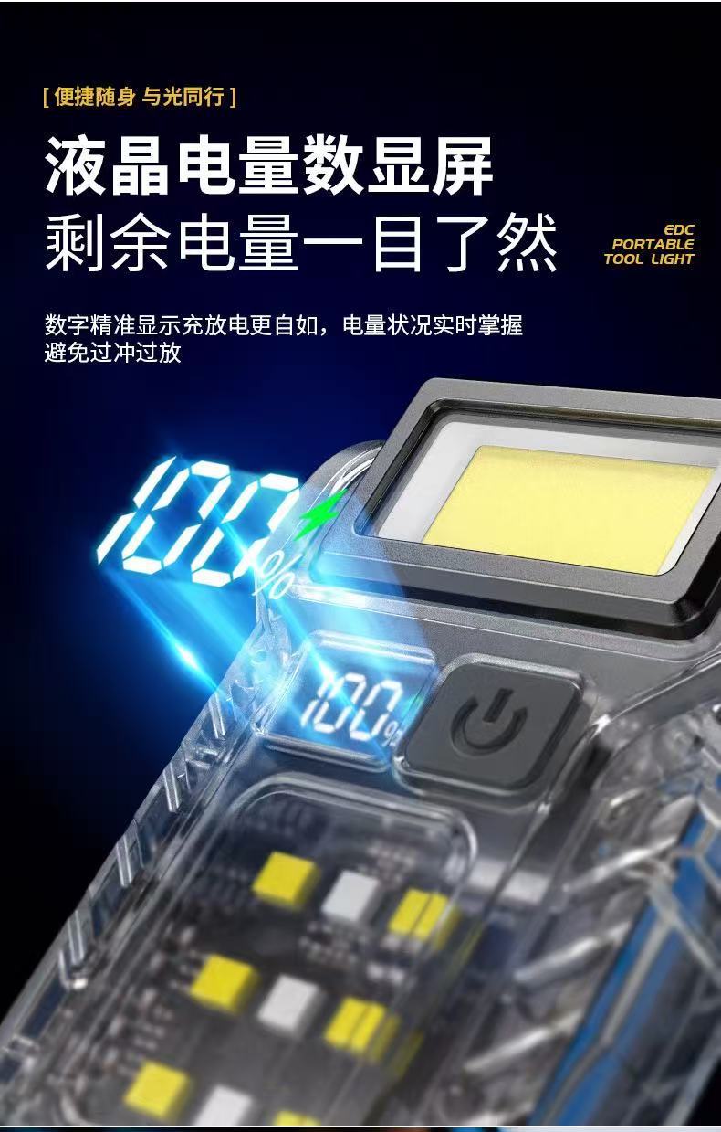 Cross-Border Led Work Light Cap Clip Light Flashlight Magnetic Multi-Function Auto Repair Light Work Light Cob Electric Display Portable