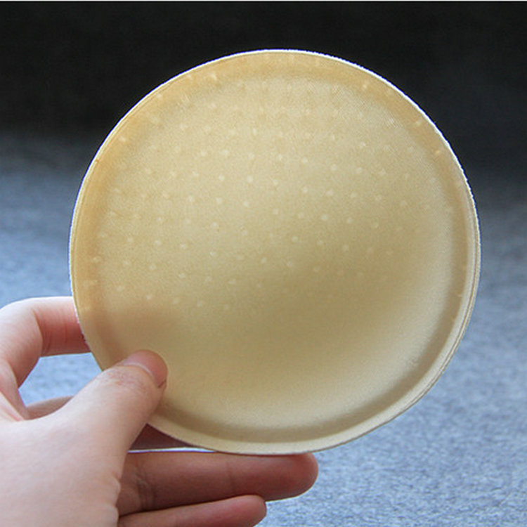Round Breathable Sponge Breast Pad Inserts Yoga Wear Tube Top Replaceable Cup Seam Locking Perforated Underwear Bra Pad Wholesale