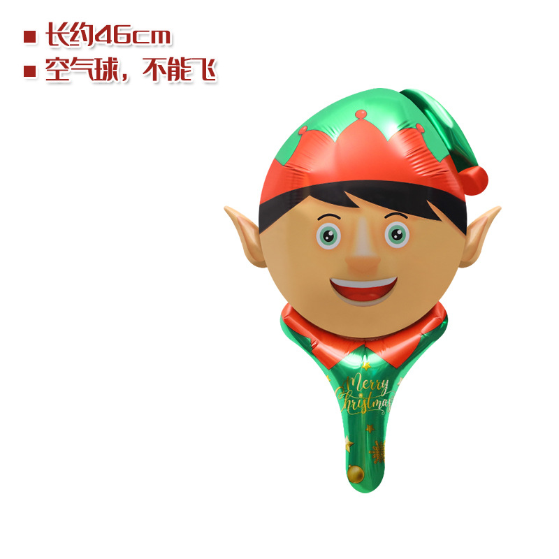Promoción de la tienda de Navidad regalo juguete globo santa claus dibujos animados de mano palo globo golpeando palo