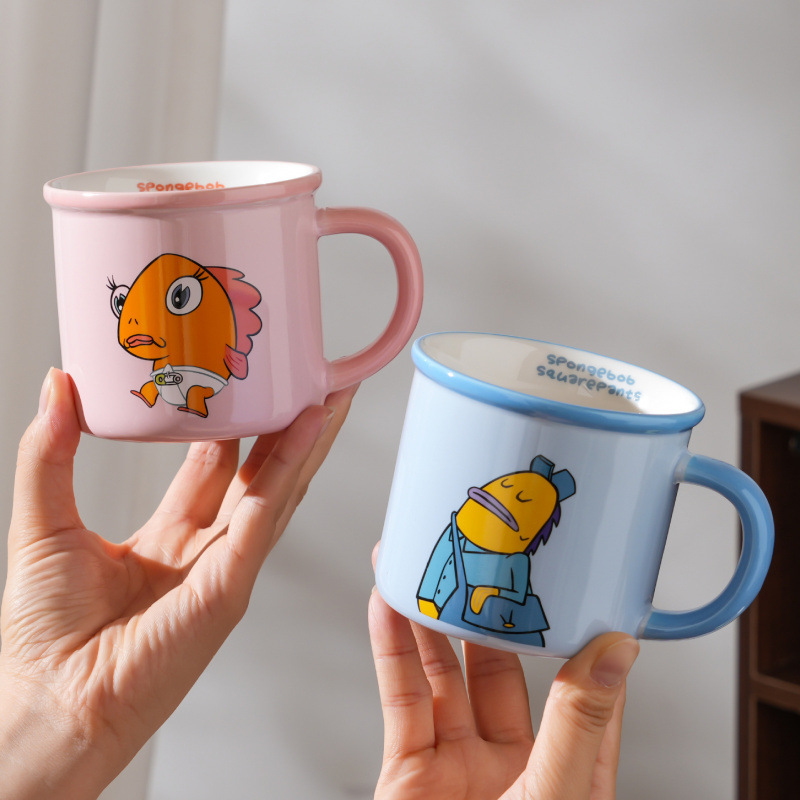 Hermosas tazas de cerámica de alto valor facial tazas de leche para niños tazas de oficina de café tazas de agua para bebés pequeños tazas domésticas