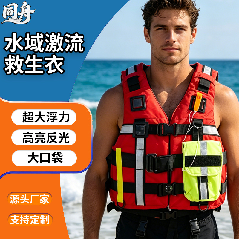 Heavy-Duty Water Rescue Life Jacket, Flood Prevention, Emergency Firefighting, Blue Sky Rescue Team, Full Set of Equipment for Flood Control