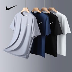 アイスフィール半袖Tシャツメンズ夏メンズランニングフィットネスTシャツアイスシルク速乾性メンズストレッチスポーツトップ