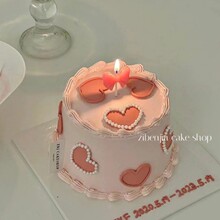 软陶珍珠爱心七夕情人节蛋糕装饰摆件情侣女朋友甜品烘焙插件