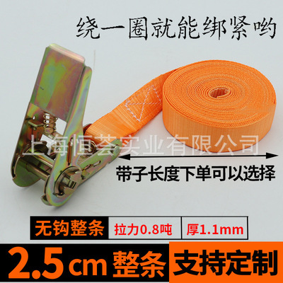 2.5cm无钩捆绑器 涤纶防晒抗拉小型货物行李箱步步紧绳器刹车绑带