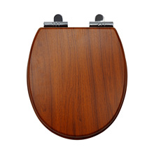 工厂直销17寸密度板木质MDF马桶盖带pvc贴皮木纹带缓降