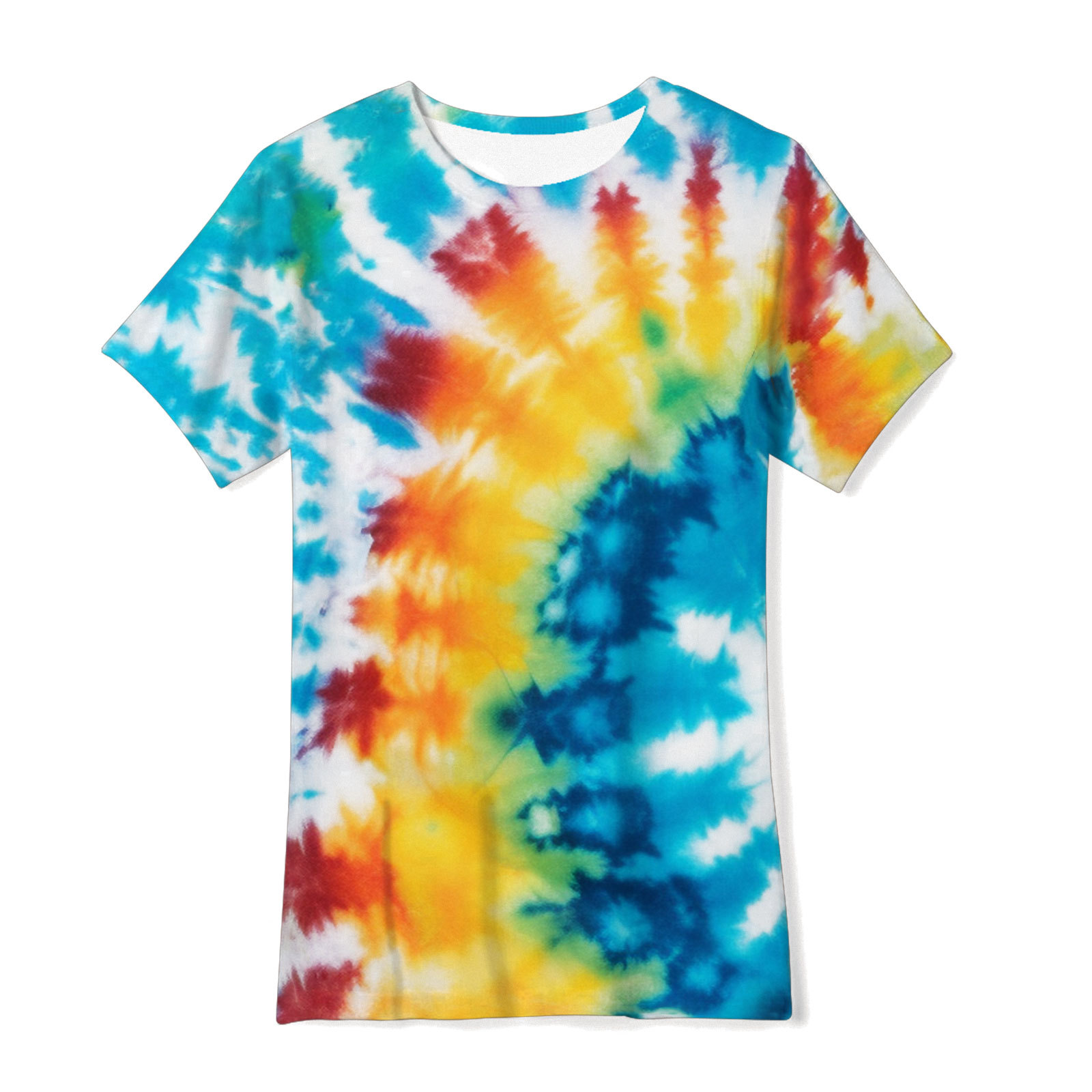 Camiseta de manga corta holgada de verano con pigmento de siete colores para niños, con estampado digital 3D de comercio exterior transfronterizo.