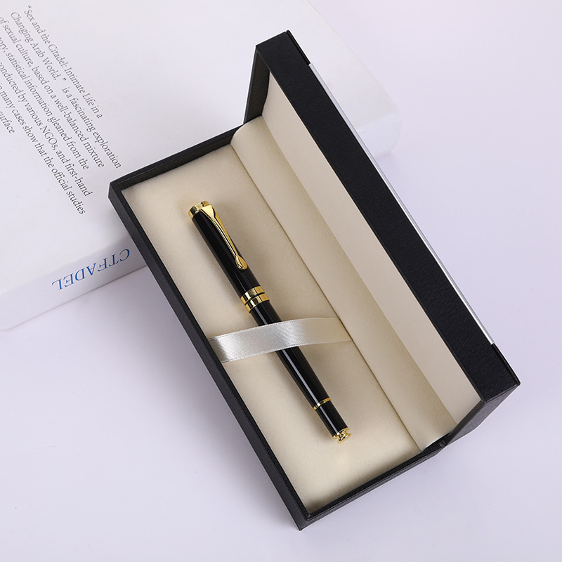 Fábrica en stock caja de regalo de negocios al por mayor caja de embalaje de pluma de metal caja de cuero de alta gama caja de pluma de regalo de impresión publicitaria
