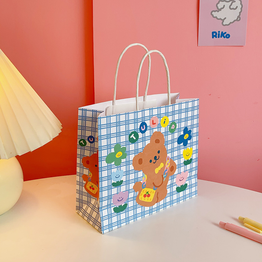 INS papel en línea celebridad dibujos animados linda chica estudiante impresión conejito mini bolsa de embalaje decoración bolsa de papel Nuevo