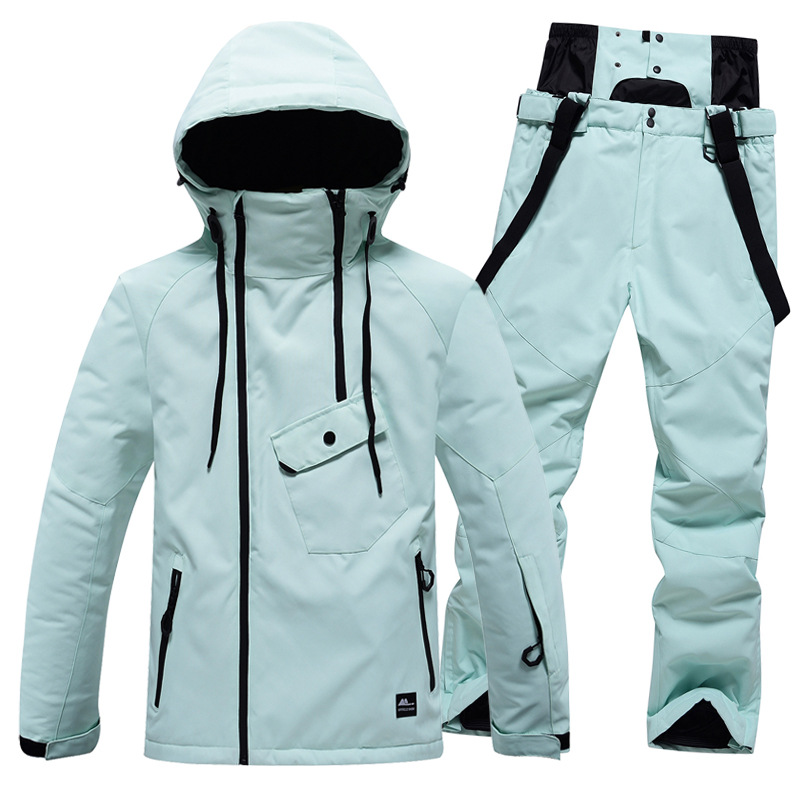 纯色滑雪服套装男女款防风防水保暖透气冬季雪乡滑雪装备情侣款