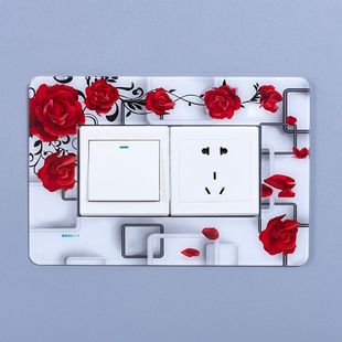 Acrylic Double Switch Set Switch Sticker Wall Sticker Home Wallpaper Light Switch Socket Decorative Sticker Switch Protective Cover