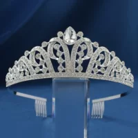 Jun Hao Jewelry Новый свадебный банкет Crown Princess Crown Party Платье Головные аксессуары для волос сетка красная корона оптом