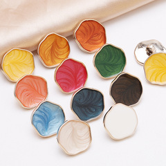 Colored plastic electroplated buttons for women's woolen coat buttons, coat windbreaker large buttons, high-end sweater buttons wholesale