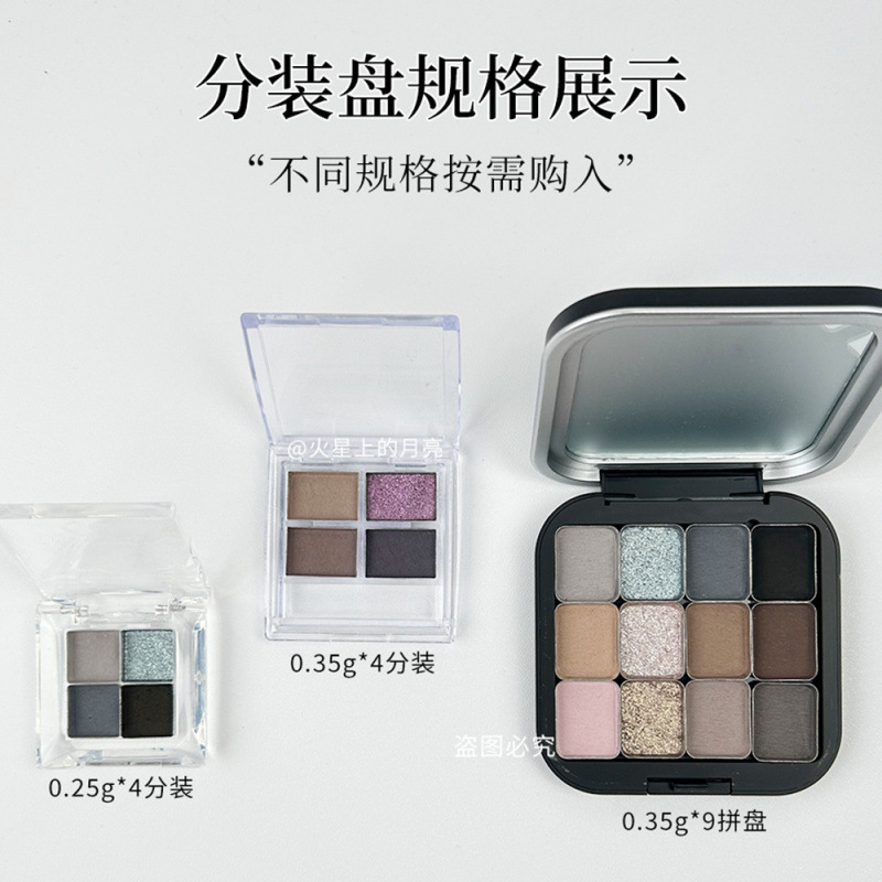 万花镜蕾丝眼影盘烟熏黑色名利场珠光小样压盘高光|undefined