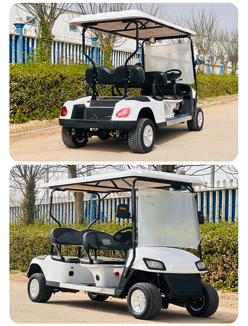 4-Seater Golf Cart, Four-Wheel Sightseeing Vehicle, Golf Course Tourist Attraction Tour, Sales Office Electric Vehicle, Patrol Vehicle