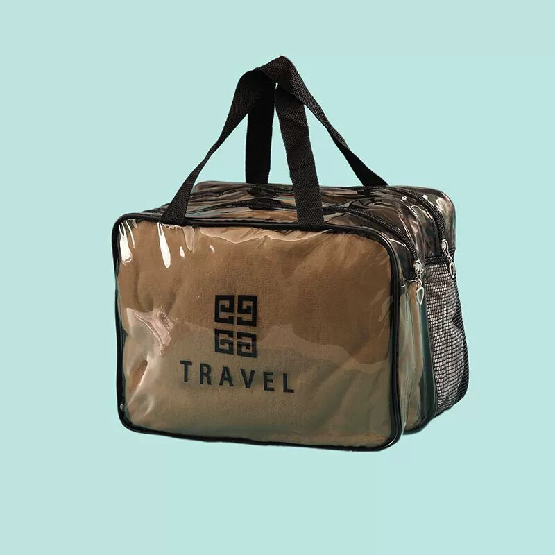 Transparent waterproof storage system, handheld cosmetic bag, set, 3 piece set