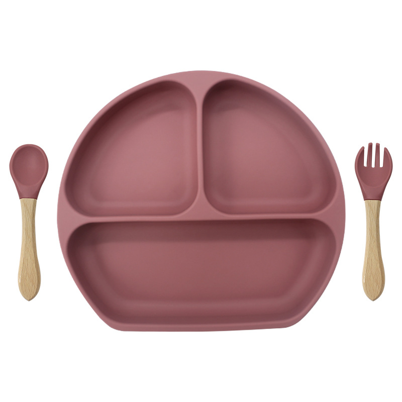 깊은 핑크 (웃는 얼굴 접시 나무 포크 스푼 361g)