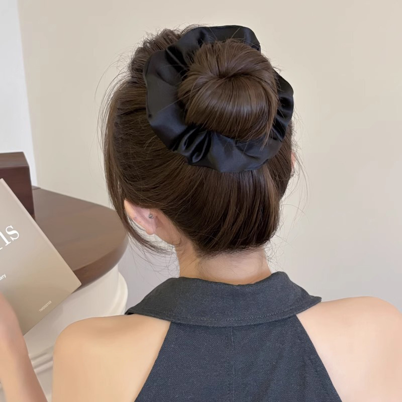 Ballet de seda, anillo de cabello de intestino grueso para mujeres, cabello de cola de caballo alto, correa de goma resistente, cabello de cabello de alta elasticidad y duradera