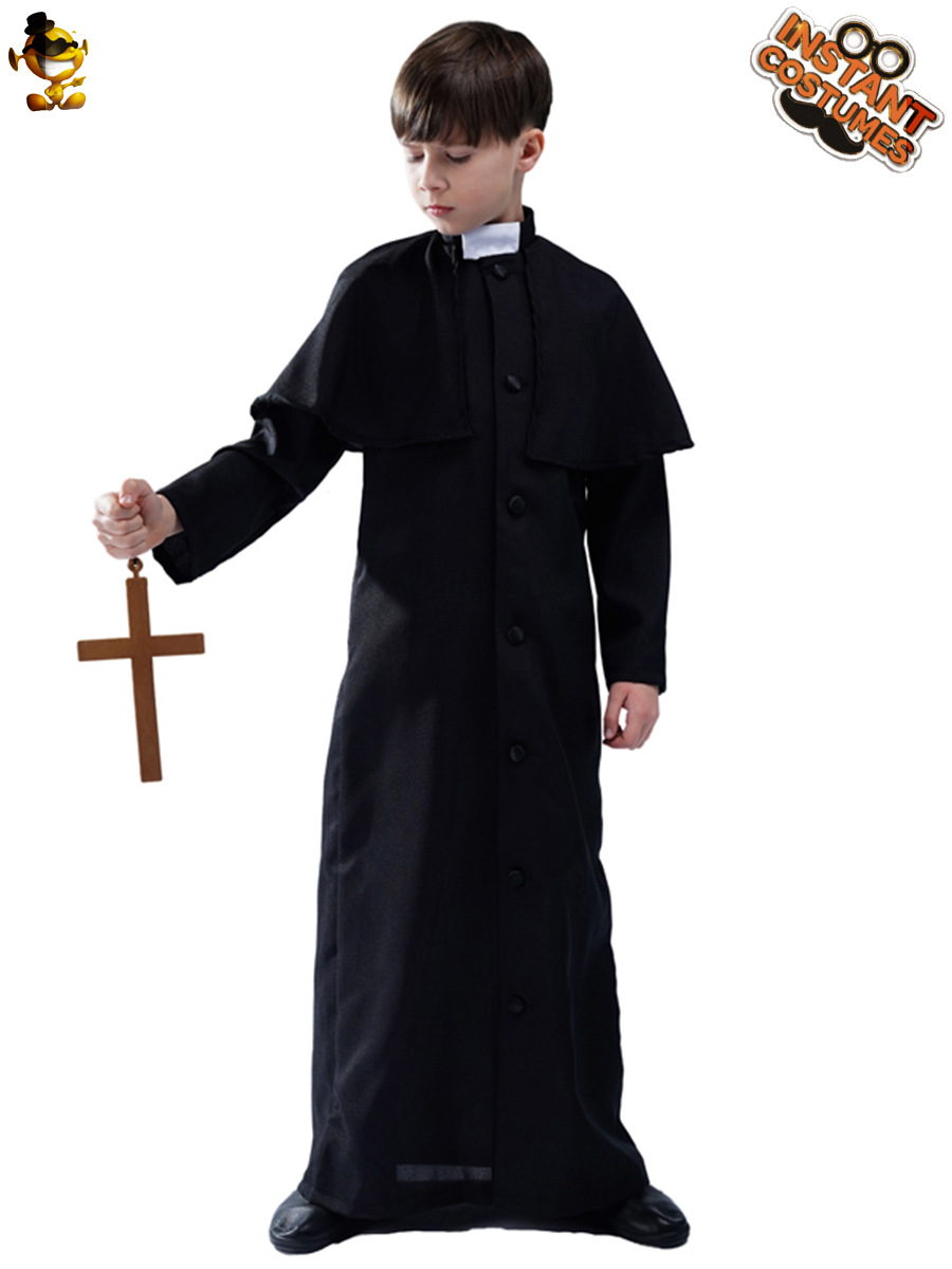 De Halloween de Los Niños macho monje sacerdote traje sacerdote juego de rol PARTIDO DE DISTRIBUCIÓN DE DISFRACES al por mayor image 5