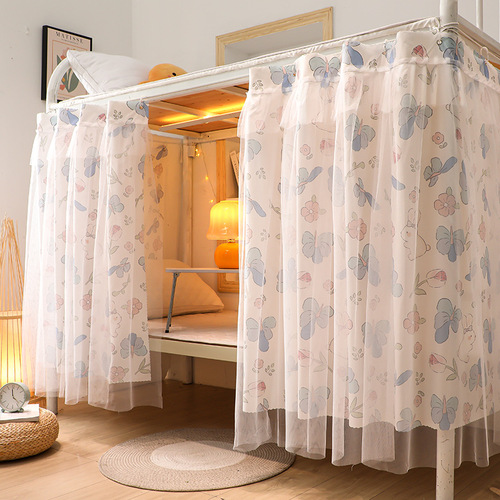 Dormitory with gauze bed curtains, student dormitory physical blackout curtains for the lower bunk, girls' dormitory upper bunk curtains