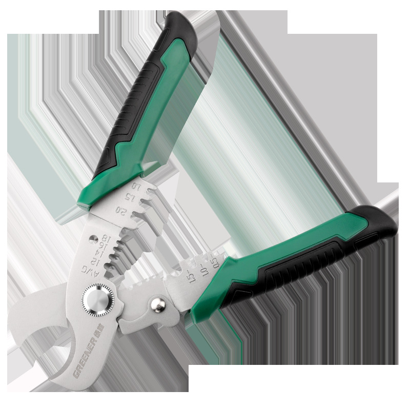 Alicates Pelacables Automáticos Profesionales Green Forest, Herramienta Multifunción para Cable de Fibra Óptica, Herramienta de Alta Eficiencia para Electricistas, para Crimpar y Cortar Cables