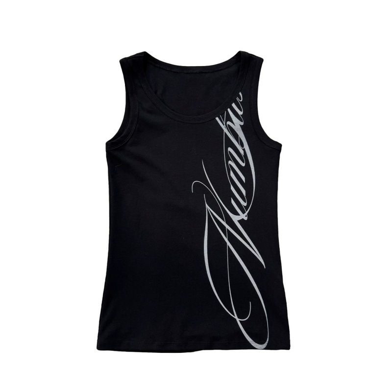 American Street Style Cool Letter Print Tank Top for Men, Summer Slim Fit Sleeveless Gym Sports Casual T-Shirt Top