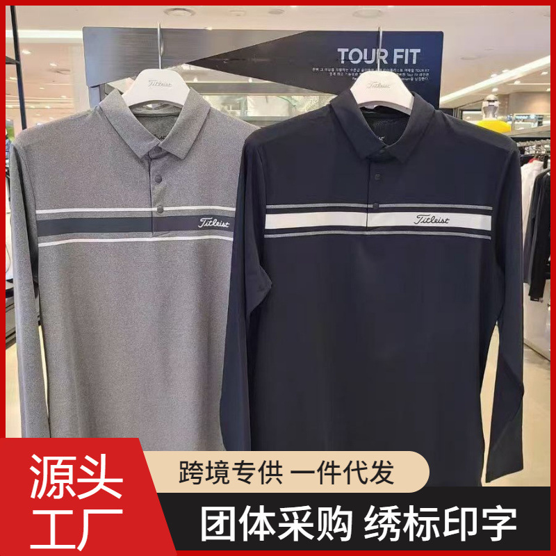 New Golf Clothing Men's Breathable Sweat-Wicking Quick-Drying Long-Sleeved Tops Outdoor Sports Uniforms Polo Shirts