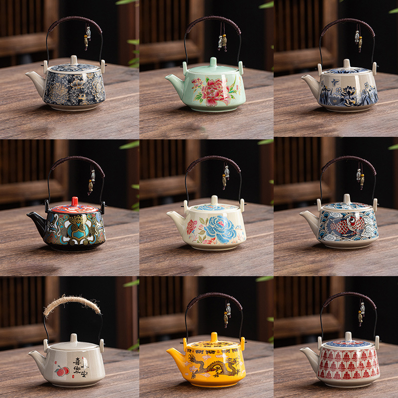 Ceramic Teapot Kung Fu Tea Set Large Capacity Teapot with Handle, Suitable for Single Pot, Xishi Pot Set Tea Brewing Set Ceramic Teapot Kung Fu Tea Set Large Capacity Teapot with Handle, Suitable for Single Pot, Xishi Pot Set Tea Brewing Set