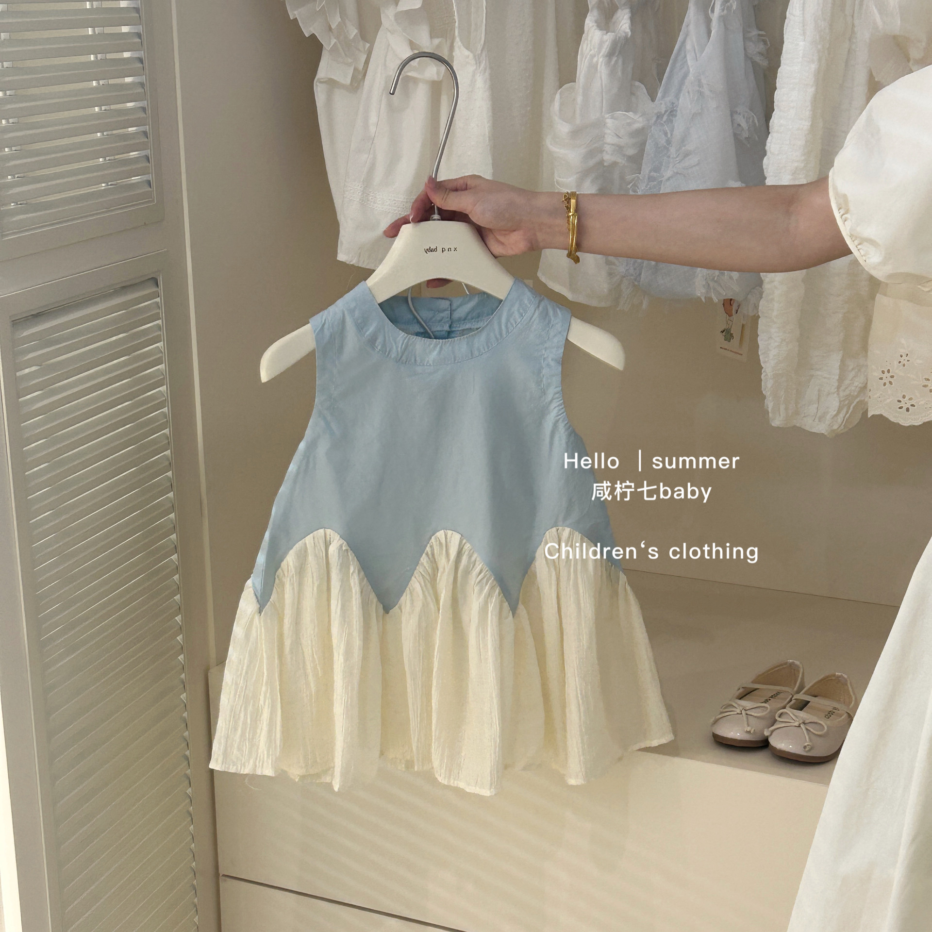 Vestido de manga corta estilo universitario de estilo marino para niñas estilo verano bebé rendimiento de jardín de infantes uniforme escolar uniforme de jardín falda de princesa