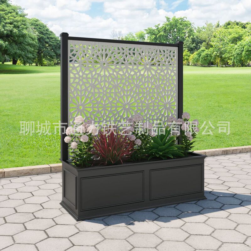 Stainless steel cutting screen super large high flower pot original contemporary sculpture garden art dimensional figure flower pot