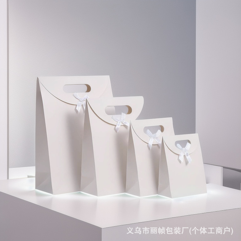 Valentine's Day Flip Bow Gift Bag Four Finger Flip Gift Bag Velcro Closure Paper Bag Wholesale Tote Bag