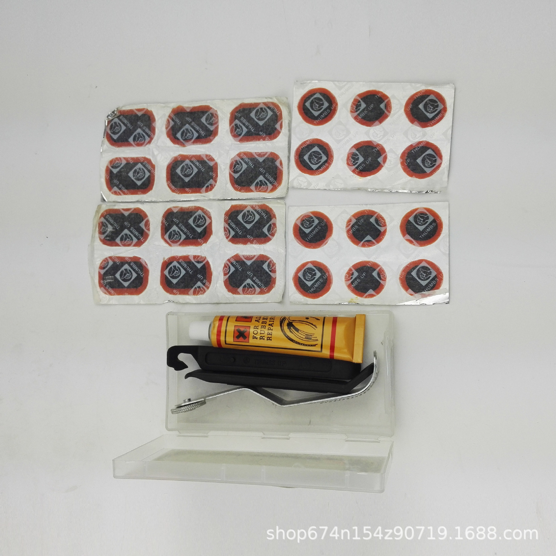 PROMEND herramienta de reparación de neumáticos de bicicleta de carretera pegamento de neumáticos conjunto de reparación de neumáticos accesorios de herramientas de reparación de tubo interior
