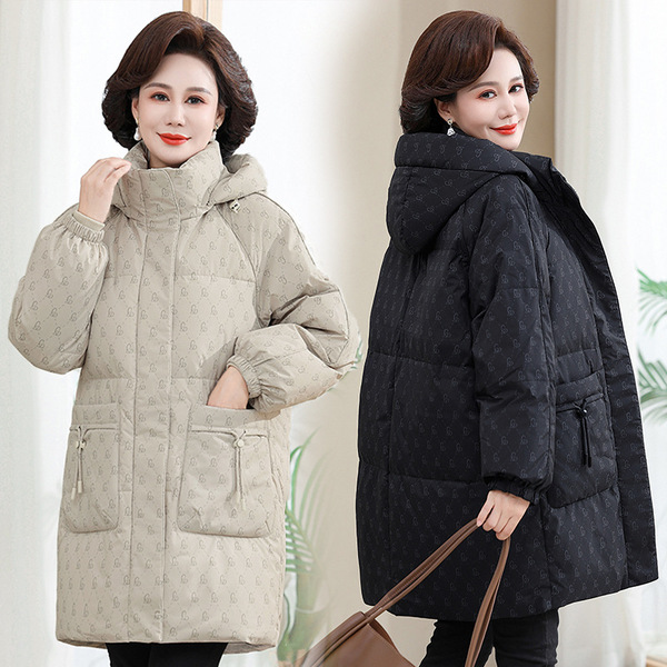 Winter velvet fashionable warm down jacket with hood