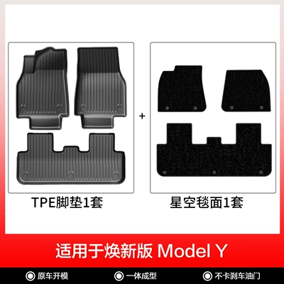Modelə uyğun ayaqaltı | Floor Mats, Front and Rear - new-model-y-double-layer-floor-mats-starry-sky-blanket