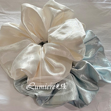 日韩气质高亮光泽感珍珠白大号缎面大肠发绳时尚高级简约马尾发绳