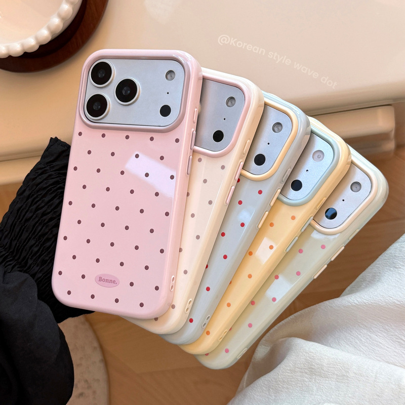 Dopamine Wave Dot Apple 17Pro Phone Case iPhone 16 Anti-Drop 15 Personalized Color-Blocking 14 Soft 13 Suitable for Korea