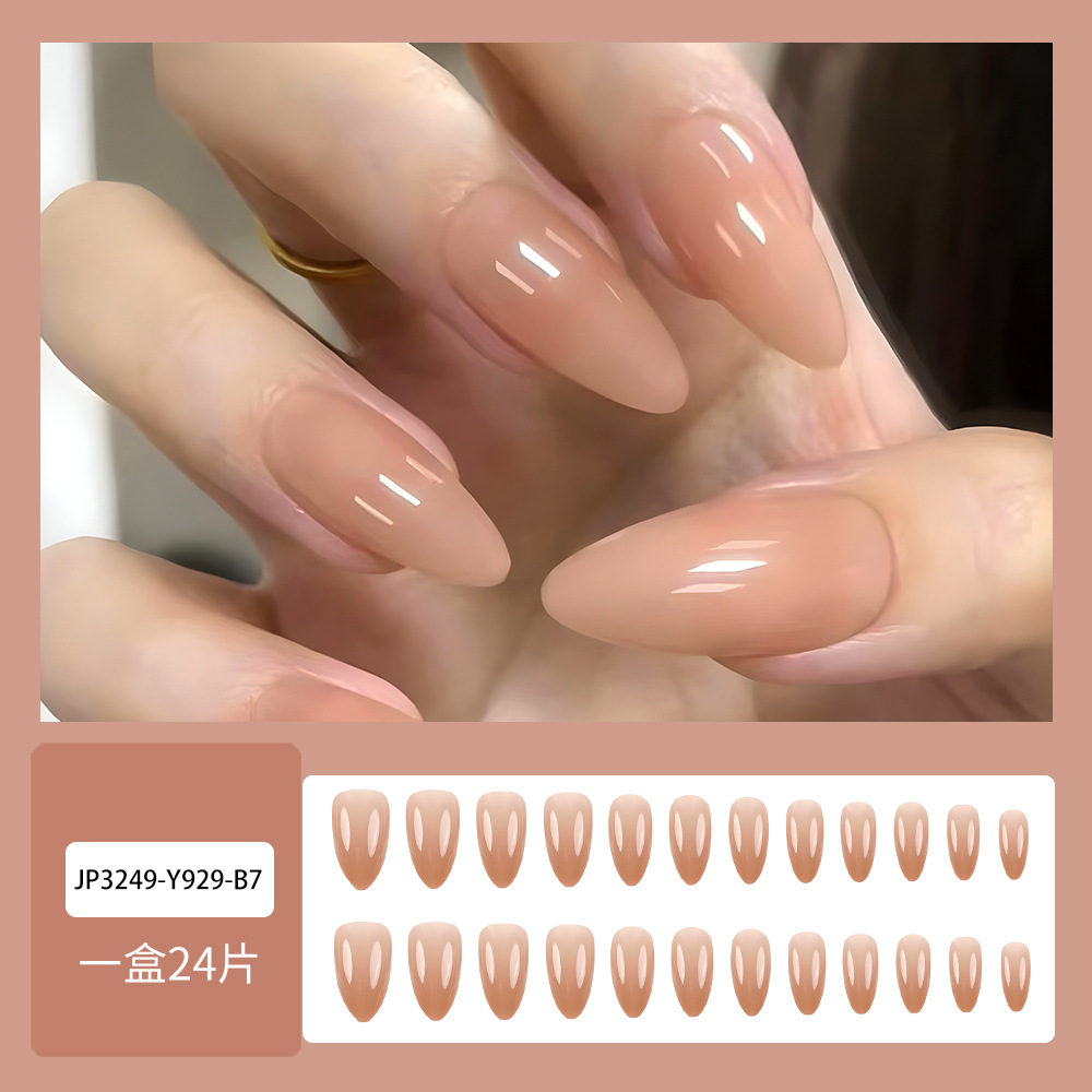 Gail portátil en forma de almendra simple y de moda Venta caliente de uñas de uñas de todo fósforo de color sólido Parche de uñas de temperamento elegante image 7