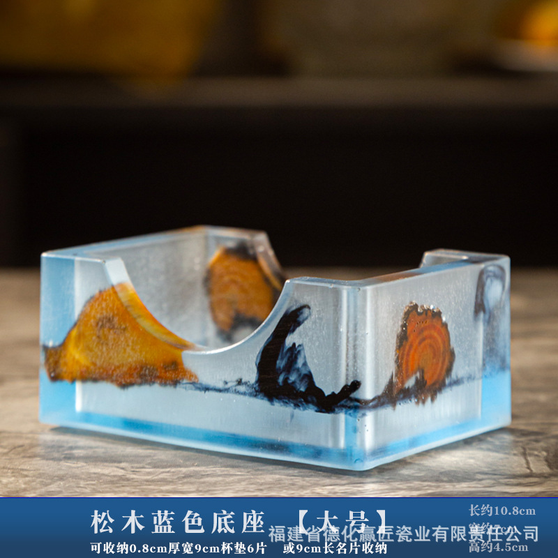 Taza de té de madera japonesa almohadilla de aislamiento de resina simple taza de taza almohadilla creativa piezas de ceremonia del té accesorios de acantilado hogar almohadilla de ciprés