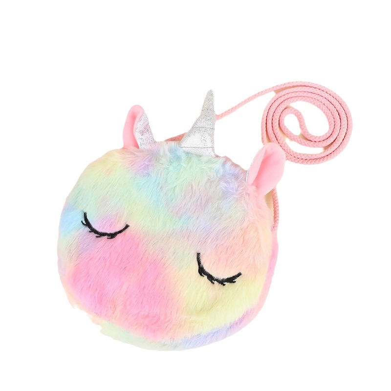 Corea del sur de dibujos animados de los niños lindos de La felpa pequeña bolsa de hombro chica estudiante hombro bolsa de mensajero bebé unicornio pequeña bolsa