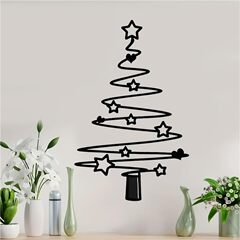 金属クリスマスツリーラインクラフト壁装飾クリスマスホーム壁装飾壁掛け屋外ガーデンアイアンクラフト