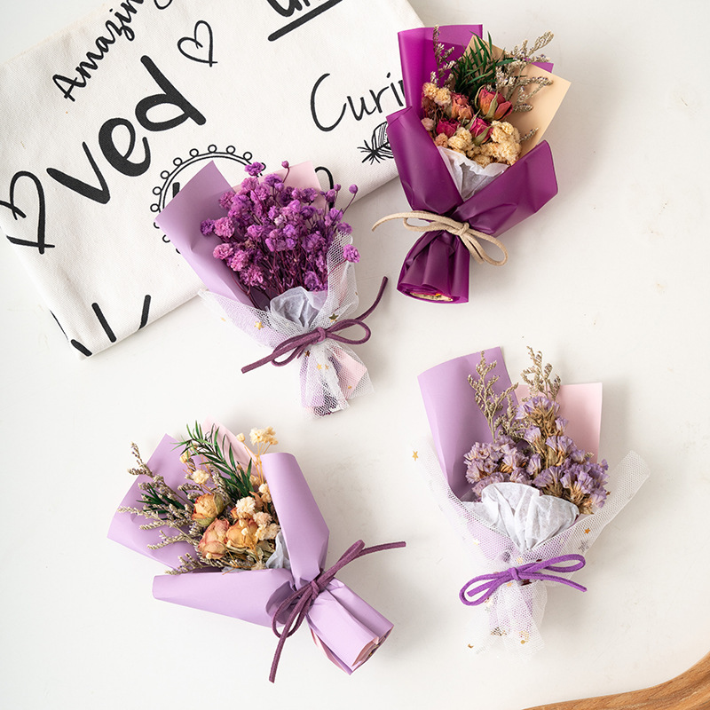 Mini Fresh Bouquet Rose Dried Flowers Mini Exquisite DIY Accompanying Gift Eternal Flower Gesture Decoration Mini Fresh Bouquet Rose Dried Flowers Mini Exquisite DIY Accompanying Gift Eternal Flower Gesture Decoration