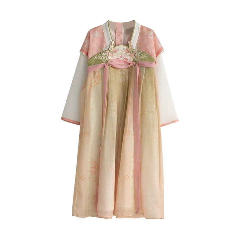 Spring dress, long skirt, Hanfu, 2024 years, Chinese style, with embroidery