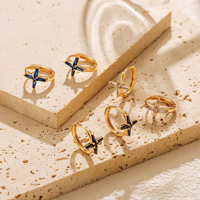 Four Leaf Clover Pattern 1 Pair Modern Style Classic Style Four Leaf Clover Copper Zircon Earrings